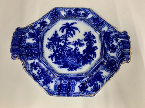 Antique Adams Flow Blue Pottery Tea Pot Stand c.1890 (1 of 5) Antique Adams Flow Blue Pottery Tea Pot Stand c.1890 (1 of 5)