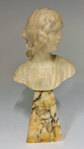 Antique Alabaster Bust Young Woman c.1910 (1 of 7)