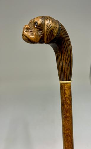 Victorian Boxer Dog Walking Cane c.1890 (1 of 6)