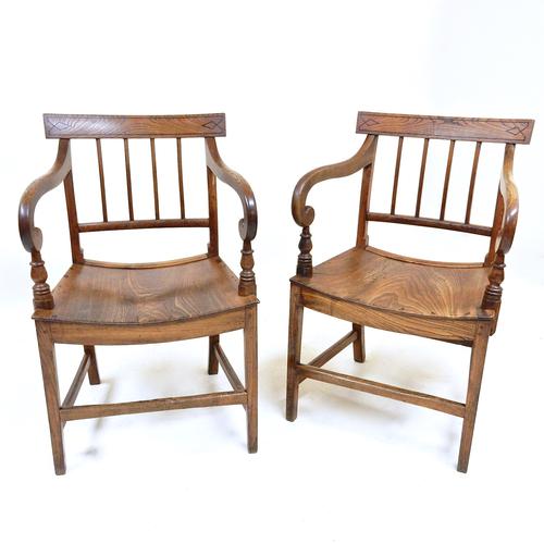 Pair of East Anglian Open Armchairs (1 of 1)