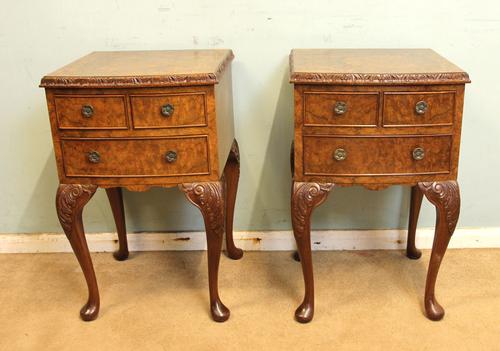 Pair of Burr Walnut Bedside Tables C.1930 (1 of 1)