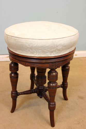 Antique Mahogany Stool / Victorian Dressing Table Stool (1 of 1)