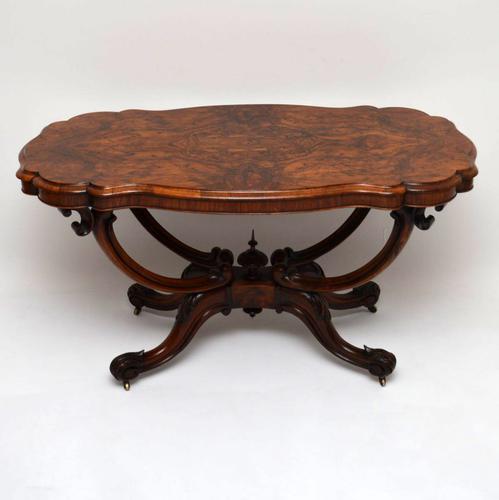 Antique Victorian Burr Walnut Centre Table (1 of 10)