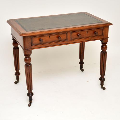 Antique Victorian Mahogany & Leather Writing Table / Desk (1 of 10)