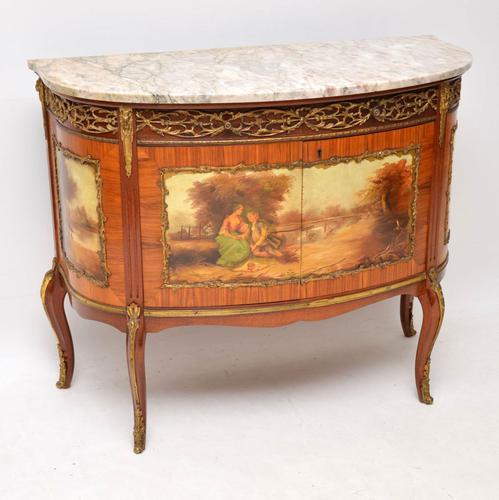 Antique French Painted Marble Top Cabinet (1 of 12) Antique French Painted Marble Top Cabinet (1 of 12)