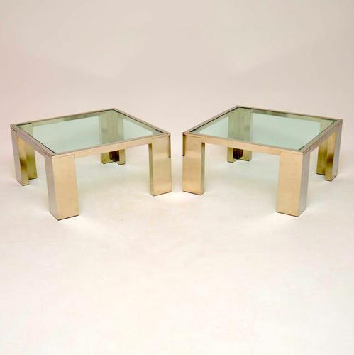 1970s Pair of Chrome & Glass Side / Coffee Tables (1 of 9)