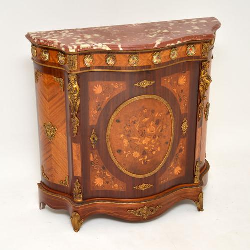 French Inlaid Marquetry Marble Top Cabinet (1 of 12)