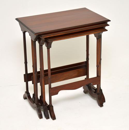 Antique Mahogany Nest of Three Tables (1 of 9)