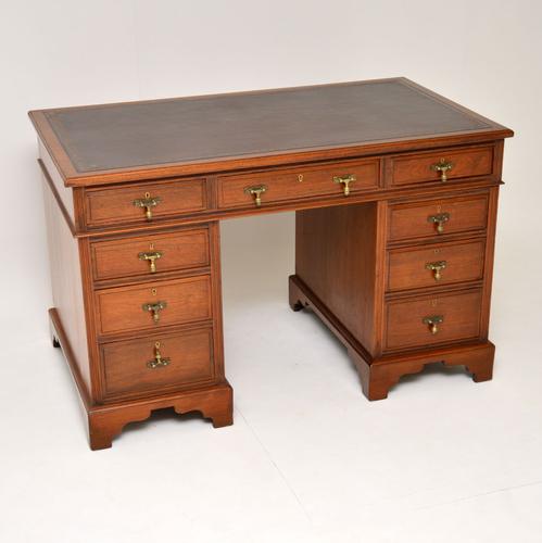 Antique Victorian Walnut Leather Top Desk (1 of 12)