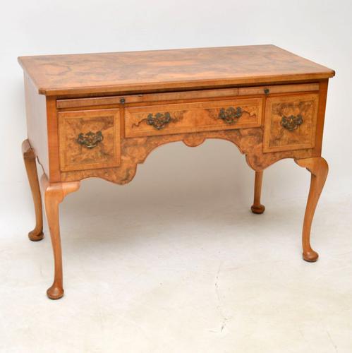 Antique Burr Walnut Desk / Writing Table / Dressing Table (1 of 11)