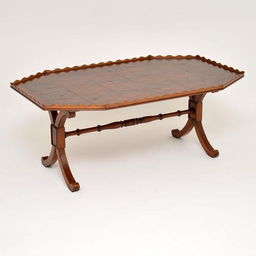 Antique Yew Wood Oyster Veneer Coffee Table (1 of 12)