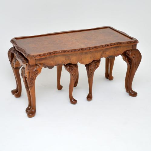 Burr Walnut Nesting Coffee Table / Side Tables c.1930 (1 of 12)