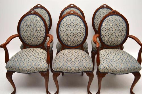 Set of Six Walnut Dining Chairs C.1930 (1 of 1)