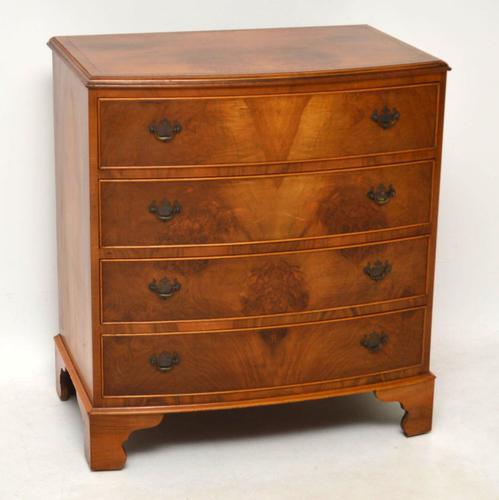 Burr Walnut Bow Front Chest of Drawers c.1930 (1 of 1)