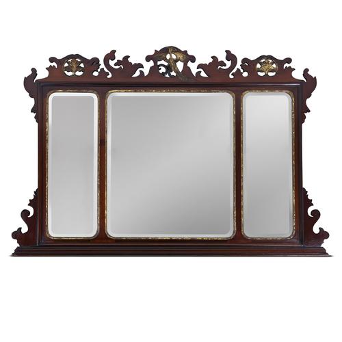 Mahogany Fret Frame Triple Plate Mirror (1 of 1) Mahogany Fret Frame Triple Plate Mirror (1 of 1)