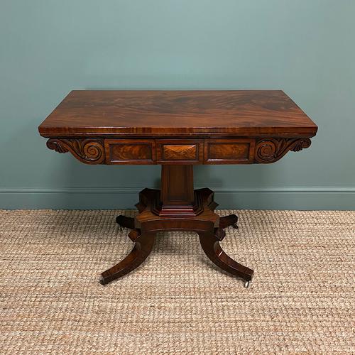 Fine Quality William IV Figured Mahogany Antique Games Table (1 of 11)