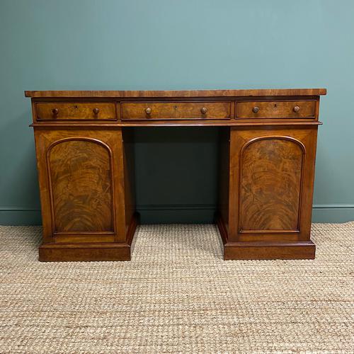 Country House Figured Mahogany Antique Victorian Pedestal Sideboard (1 of 8)