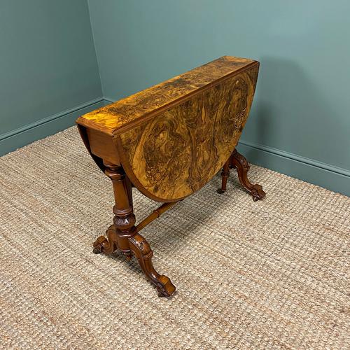 Striking Quality Figured Walnut Large Antique Victorian Sutherland Table (1 of 8) Striking Quality Figured Walnut Large Antique Victorian Sutherland Table (1 of 8)