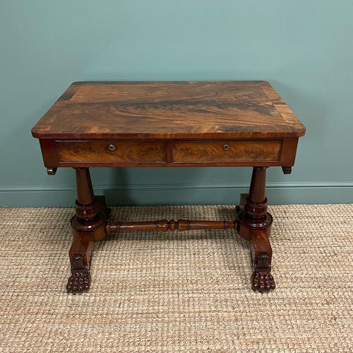 High Quality William IV Mahogany Antique Side Writing Table (1 of 7)