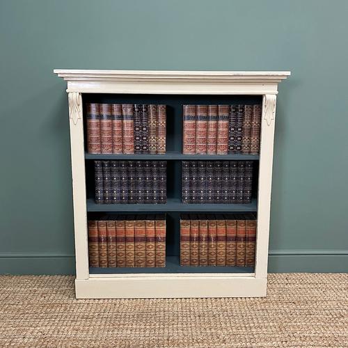 Quality Victorian Painted Antique Open Bookcase (1 of 5)