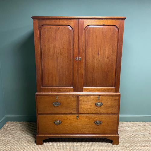 Country House Georgian Antique Teak Press Cupboard (1 of 7)