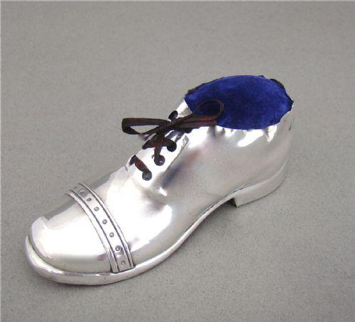 Novelty Silver Pin Cushion in the Form of a Shoe by S. Blanckensee & Sons, Birmingham 1923 (1 of 1)