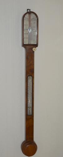 Victorian Burr Walnut Mercury Stick Barometer Hill & Price of Bristol (1 of 5)