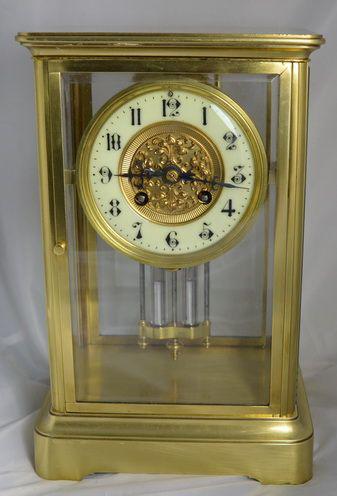 French Four Glass Mantel Clock c.1895 (1 of 1)