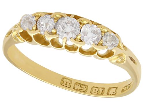 0.66ct Diamond & 18ct Yellow Gold Five Stone Ring - Antique Victorian (1 of 9) 0.66ct Diamond & 18ct Yellow Gold Five Stone Ring - Antique Victorian (1 of 9)