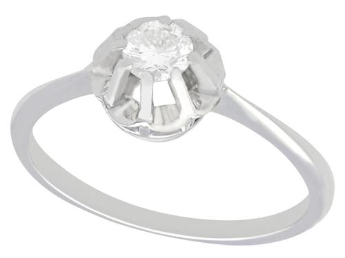 0.33ct Diamond & 18ct White Gold Solitaire Ring - Vintage c.1940 (1 of 9) 0.33ct Diamond & 18ct White Gold Solitaire Ring - Vintage c.1940 (1 of 9)