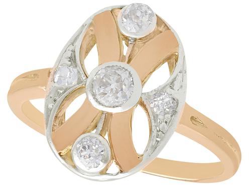 0.29ct Diamond & 14ct Rose Gold Dress Ring c.1930 (1 of 9) 0.29ct Diamond & 14ct Rose Gold Dress Ring c.1930 (1 of 9)