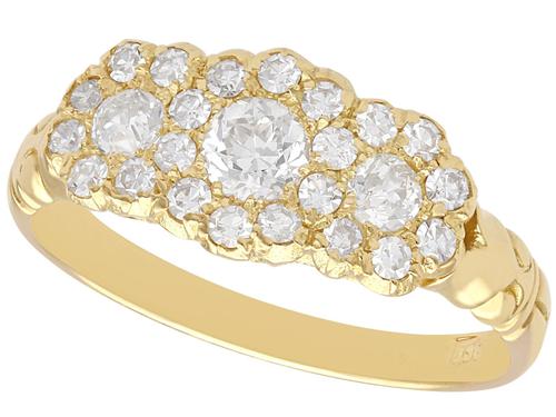 1.01 ct Diamond and 18 ct Yellow Gold Cluster Ring - Antique circa 1910 (1 of 9) 1.01 ct Diamond and 18 ct Yellow Gold Cluster Ring - Antique circa 1910 (1 of 9)