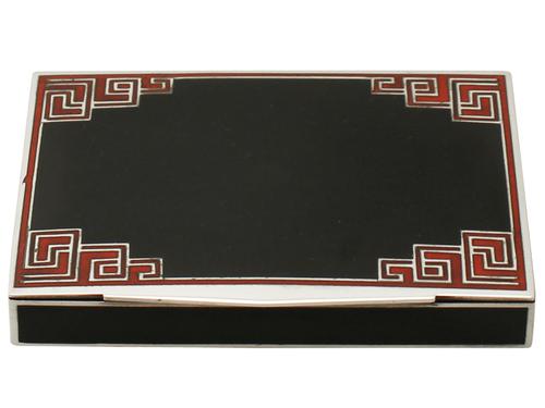 Art Deco Style French Sterling Silver & Enamel Box (1 of 1) Art Deco Style French Sterling Silver & Enamel Box (1 of 1)