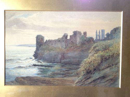 Watercolour of St Andrews Castle, Scotland (1 of 1)