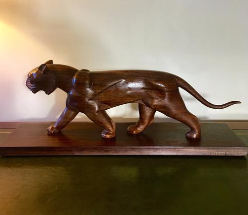Art Deco Carved Sculpture of a Panther (1 of 1) Art Deco Carved Sculpture of a Panther (1 of 1)