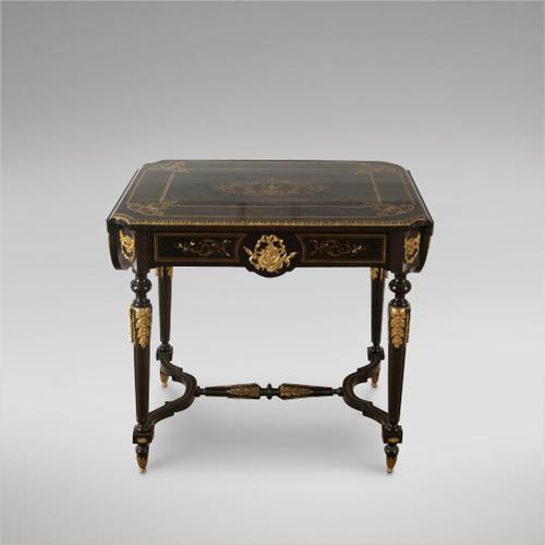 French 19th Century Ebonised Library Table (1 of 4)