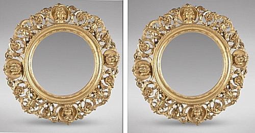 Pair of Italian Carved Giltwood Circular Mirrors (1 of 4) Pair of Italian Carved Giltwood Circular Mirrors (1 of 4)
