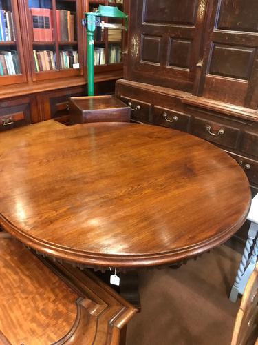 Oak Round 4Ft Table C.1890 (1 of 1)