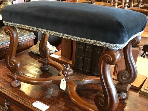 Ornate Pretty  Walnut Foot Stool C.1860 (1 of 1)