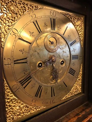 Oak Brass 8 Day Grandfather Clock (1 of 1)