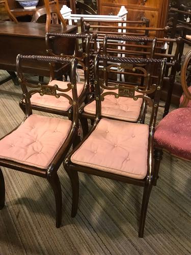Brass Inlaid Regency Chairs (1 of 1) Brass Inlaid Regency Chairs (1 of 1)