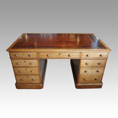 Victorian Oak Partners Desk (1 of 14)