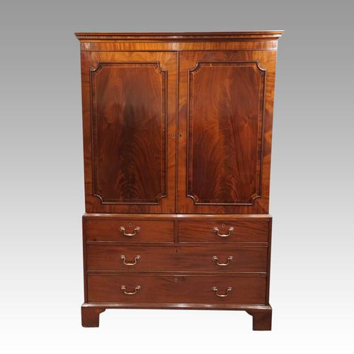 George III Mahogany Linen Press (1 of 13)