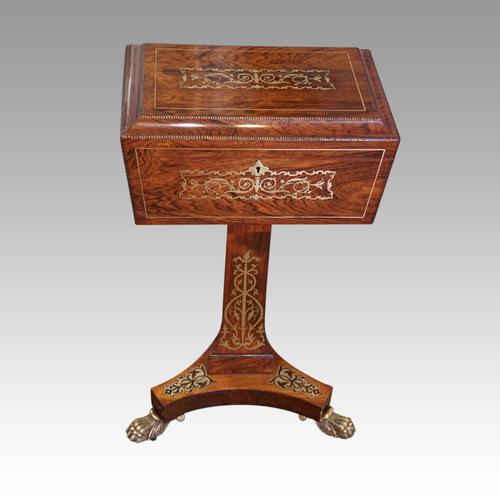 Regency Brass Inlaid Work Table (1 of 14) Regency Brass Inlaid Work Table (1 of 14)