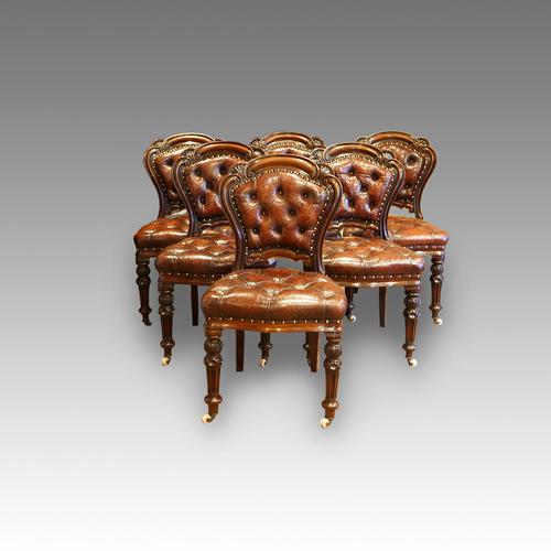 Set of 6 Victorian Leather Chairs (1 of 1)