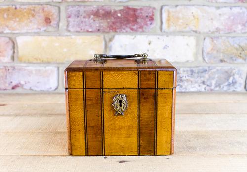 Satinwood Single Tea Caddy c.1870 (1 of 1)