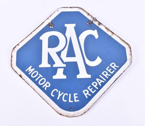 Rac Motorcycle Repairer Enamel Sign (1 of 1)