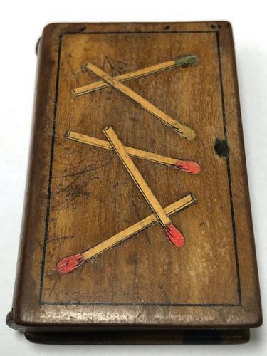 Rare Antique Olivewood Inlaid Marquetry Vesta Match Striker Case Book (1 of 18) Rare Antique Olivewood Inlaid Marquetry Vesta Match Striker Case Book (1 of 18)