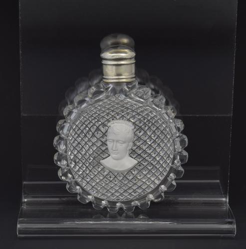 Napoleon Sulphide Portrait Cut Glass Scent Bottle Probably Baccarat (1 of 12)