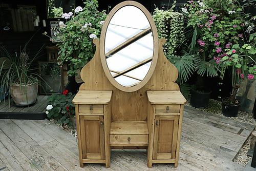 Fabulous Old Pine Adjustable Mirrored Dressing Table - We Deliver! (1 of 9)